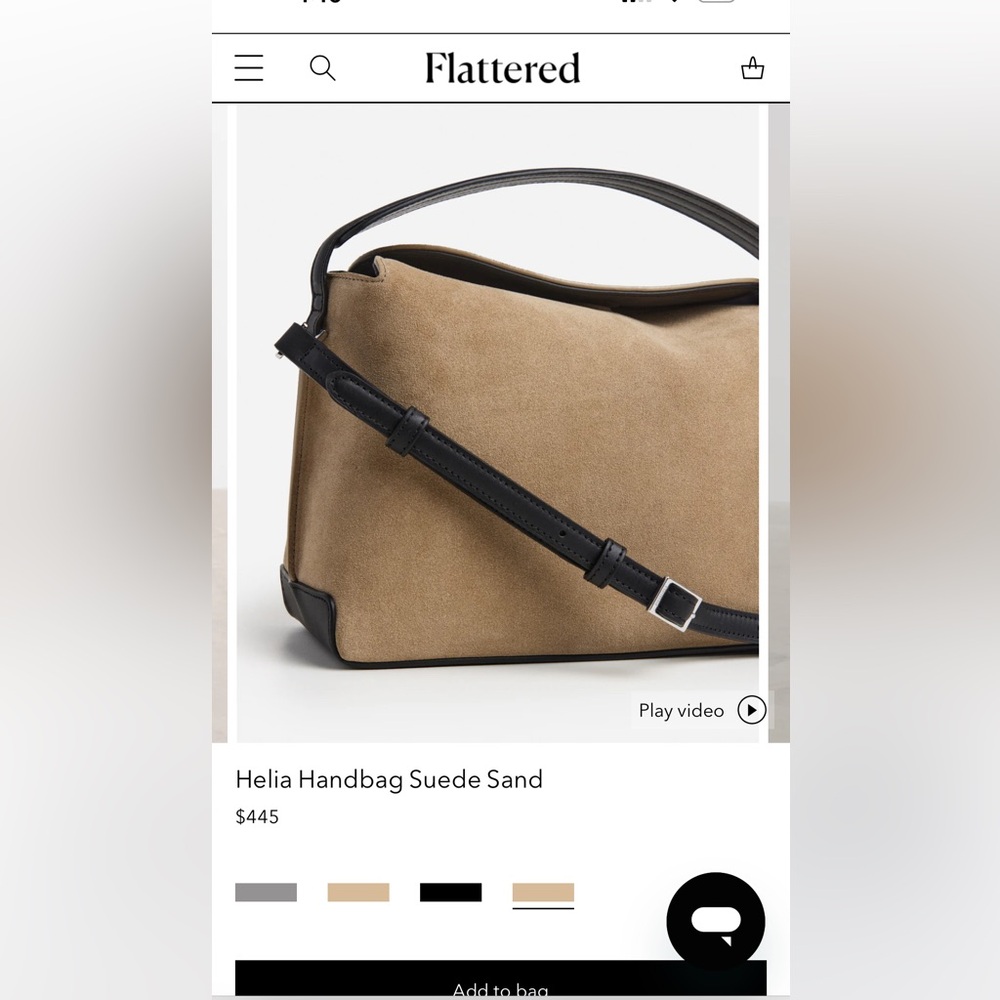 Flattered Helia Handbag Suede Sand New - Picture 3 of 16